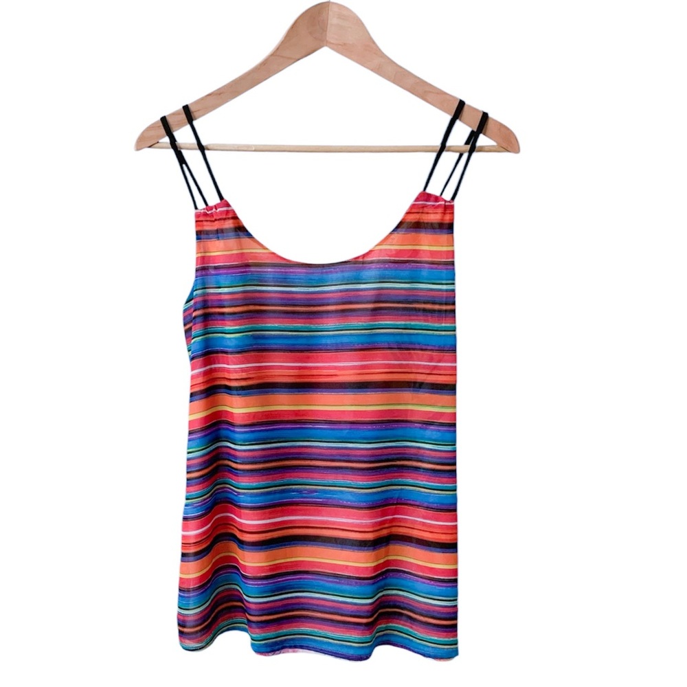 Boho Chic Reversible Striped/Floral Camisole